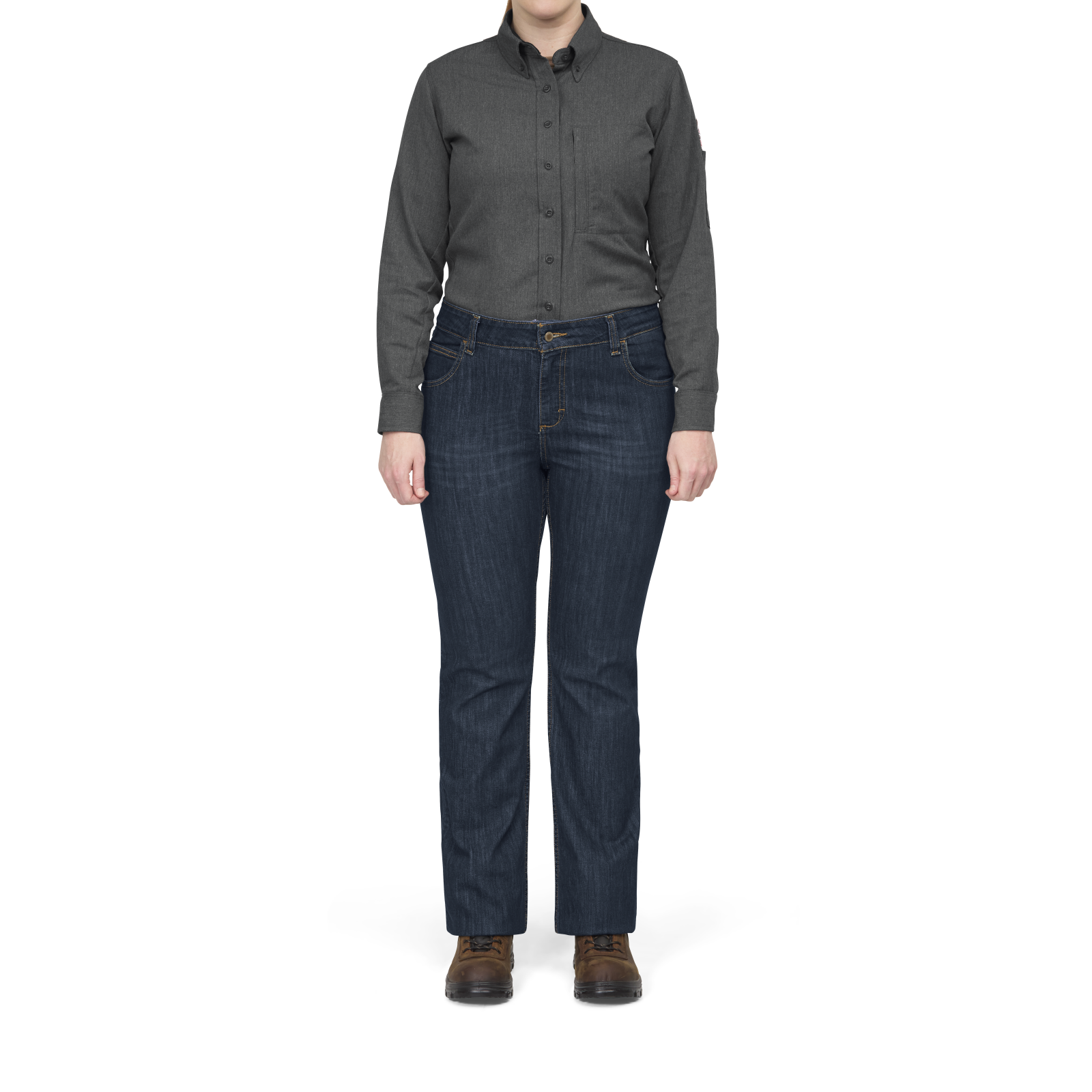 Bulwark Womens Straight Fit Jean with Stretch - Sanded Denim - PSJMSD-