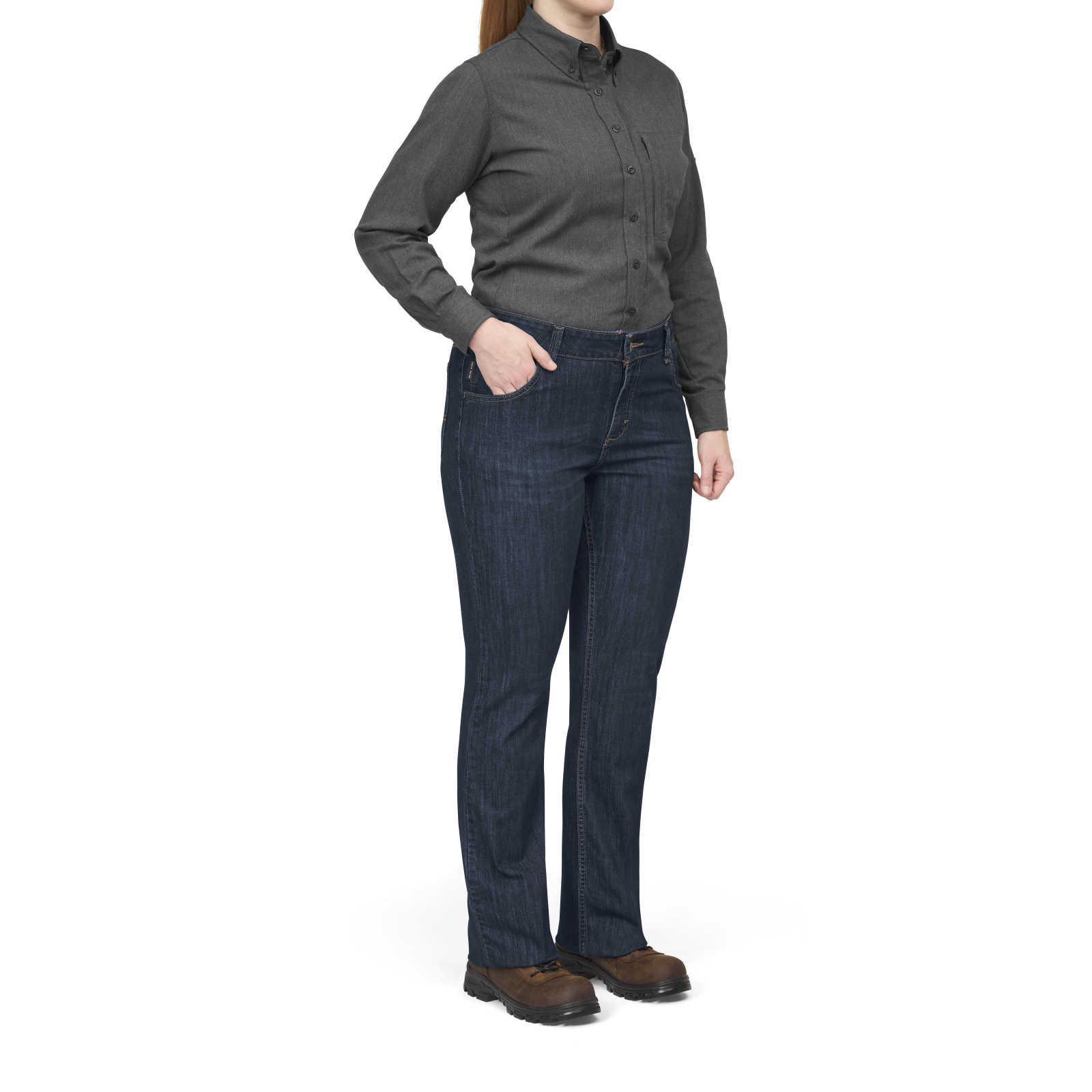 Bulwark Women's iQ Series Comfort Woven Lightweight Shirt - Dark Grey - QS51DG-