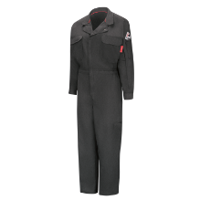 Bulwark Womens iQ Series Mobility Coverall - Dark Grey FR,flame,fire,resistant,retardant,women,womens,girl,girls,lady,ladies,blues,coverall,coveralls,overalls,overall,work,onesie,dark,light,grey,gray,black,iron,metal,charcoal