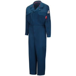 Bulwark Womens iQ Series Mobility Coverall - Navy FR,flame,fire,resistant,retardant,women,womens,girl,girls,lady,ladies,blues,coverall,coveralls,overalls,overall,work,onesie,dark,blue,navy,midnight