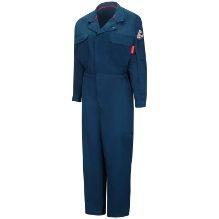 Bulwark Womens iQ Series Mobility Coverall - Navy FR,flame,fire,resistant,retardant,women,womens,girl,girls,lady,ladies,blues,coverall,coveralls,overalls,overall,work,onesie,dark,blue,navy,midnight