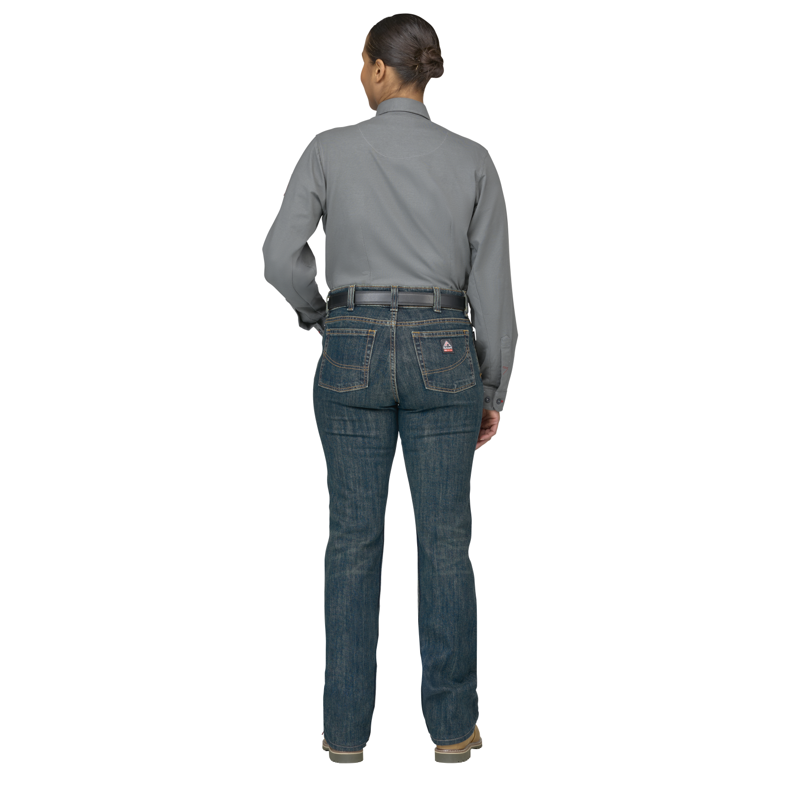 Bulwark Womens Curvy Fit Jeans with Stretch - Sanded Denim - PSJCSD-