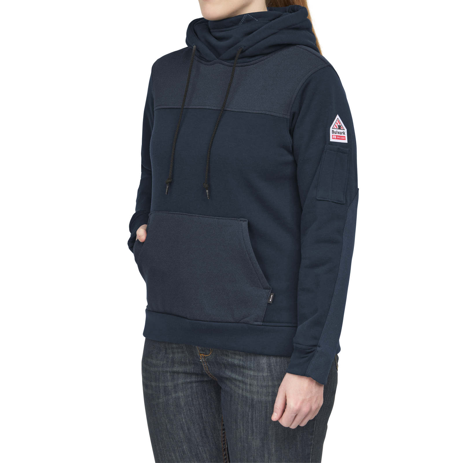Bulwark Womens FR Fleece Hoodie - Navy - SMM5NV-