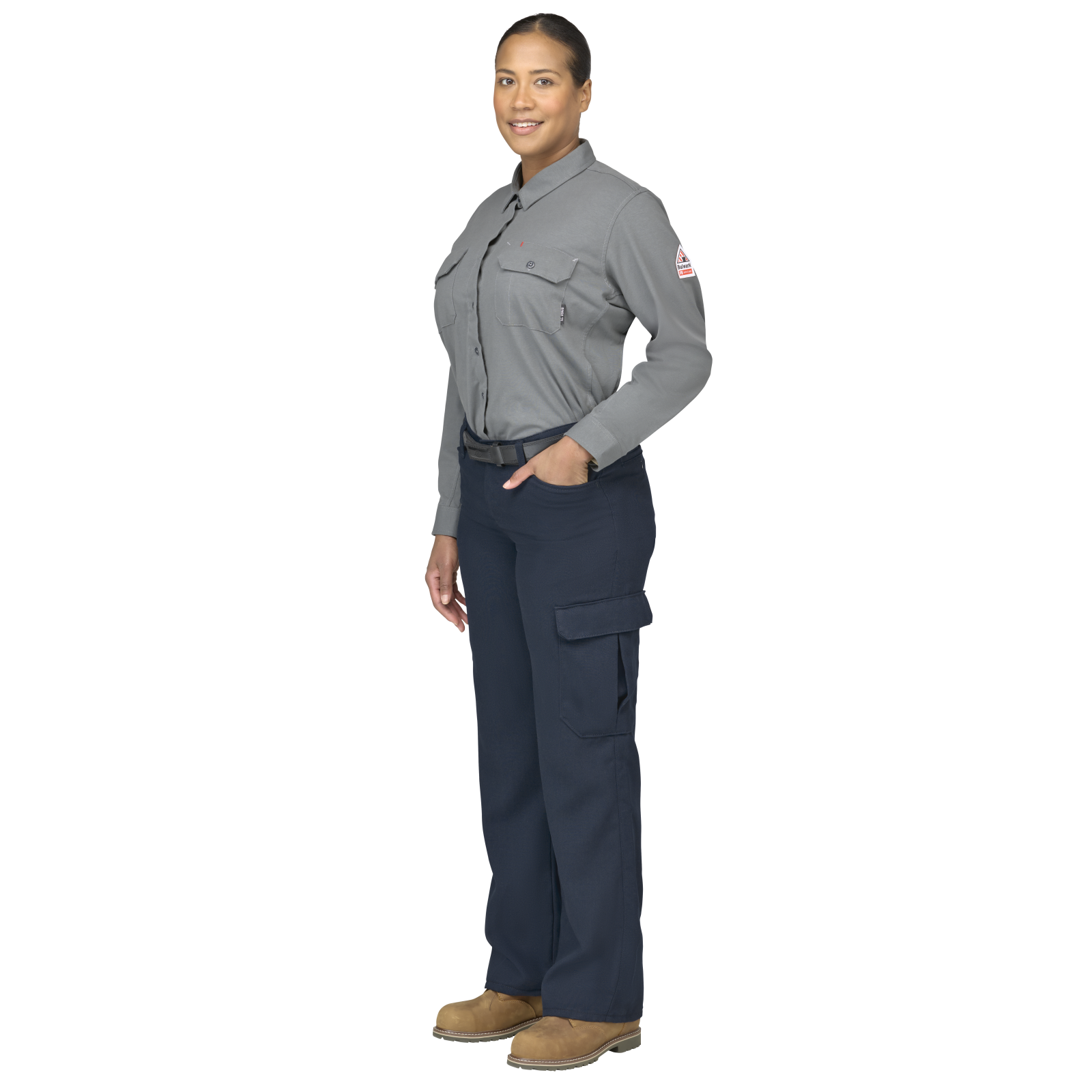 Bulwark Womens Lightweight FR Cargo Pant - Navy - PMU3NV-