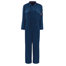 Bulwark Womens iQ Series Midweight Coverall - Navy Blue fr,flame,fire,resistant,retardant,women,womens,girl,girls,lady,ladies,blues,coverall,coveralls,overall,overalls,work,onesie,dark,navy,blue,midnight,indigo