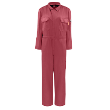 Bulwark Womens iQ Series Midweight Coverall - Red fr,flame,fire,resistant,retardant,women,womens,girl,girls,lady,ladies,blues,coverall,coveralls,overall,overalls,work,onesie,dark,red,crimson,scarlet