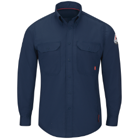 Bulwark Mens iQ Series Lightweight Comfort Woven Shirt - Navy