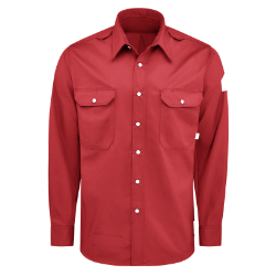 Bulwark Mens iQ Series Snap-Front Woven Shirt - Red FR,flame,fire,resistant,retardant,men,mens,boy,boys,shirt,solid,uniform,collar,collared,neck,uniform,long,sleeve,dark,red,crimson,scarlet,blood