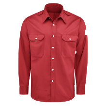 Bulwark Mens iQ Series Snap-Front Woven Shirt - Red FR,flame,fire,resistant,retardant,men,mens,boy,boys,shirt,solid,uniform,collar,collared,neck,uniform,long,sleeve,dark,red,crimson,scarlet,blood