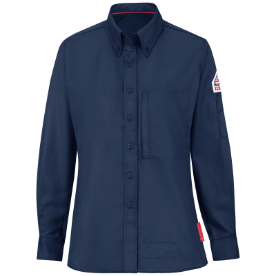 Bulwark Womens iQ Series Lightweight Comfort Woven Shirt - Navy