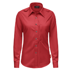 Bulwark Womens iQ Series Midweight Comfort Snap-Front Woven Shirt - Red FR,fire,flame,resistant,retardant,women,womens,girl,girls,lady,ladies,shirt,solid,uniform,collar,collared,neck,uniform,long,sleeve,dark,red,crimson,scarlet,blood