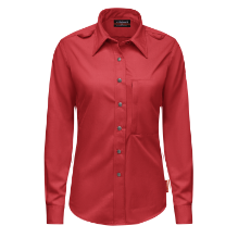 Bulwark Womens iQ Series Midweight Comfort Snap-Front Woven Shirt - Red FR,fire,flame,resistant,retardant,women,womens,girl,girls,lady,ladies,shirt,solid,uniform,collar,collared,neck,uniform,long,sleeve,dark,red,crimson,scarlet,blood