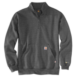 Carhartt Mens FR Force Loose Fit Midweight Mock Neck Sweatshirt - Black Heather men,mens,boy,boys,jacket,coat,hoodie,sweatshirt,sweater,pull,pullover,light,grey,gray,iron,metal,dark,black