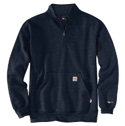 Carhartt Mens FR Force Loose Fit Midweight Mock Neck Sweatshirt - Navy men,mens,boy,boys,jacket,coat,hoodie,sweatshirt,sweater,pull,pullover,dark,blue,navy,midnight