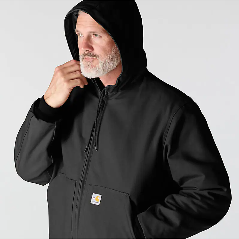 Carhartt Men's FR Loose Fit Duck Insulated Active Jacket - Black - 107076-BLK-