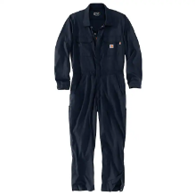 Carhartt Mens Flame-Resistant Force Loose Fit Lightweight Coverall - Navy FR,flame,fire,resistant,men,mens,boy,boys,blues,coverall,coveralls,overalls,overall,work,onesie,dark,navy,blue,midnight