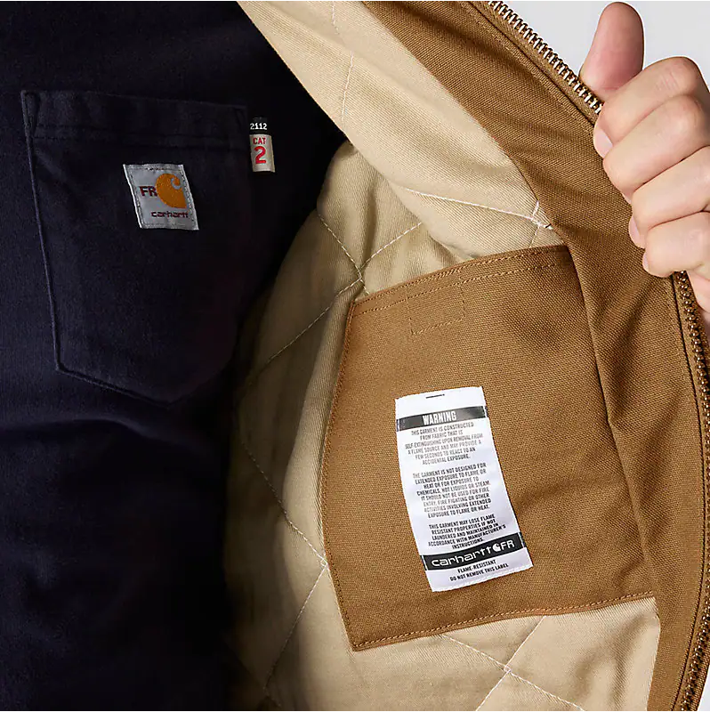 Carhartt Mens FR Loose Fit Duck Insulated Active Jacket - Brown - 107076-BRN-