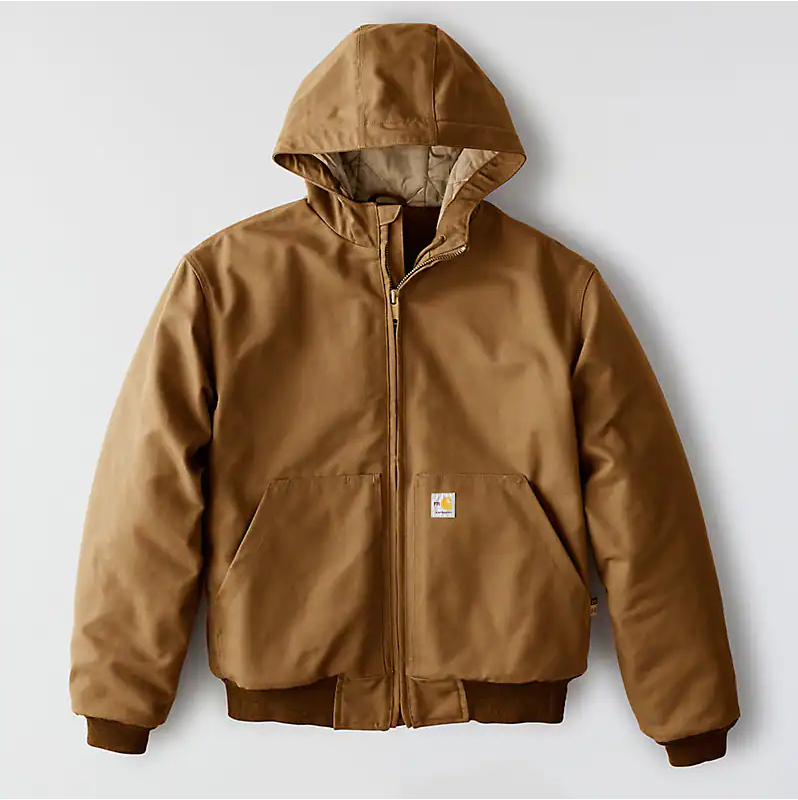 Carhartt Mens FR Loose Fit Duck Insulated Active Jacket - Brown - 107076-BRN-