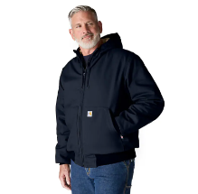 Carhartt Mens FR Loose Fit Duck Insulated Active Jacket - Dark Navy men,mens,boy,boys,jacket,coat,hoodie,sweatshirt,sweater,warm,cold,outerwear,winterwear,weather,zip,zipper,zip-up,zip-front,front,dark,navy,blue,midnight,indigo