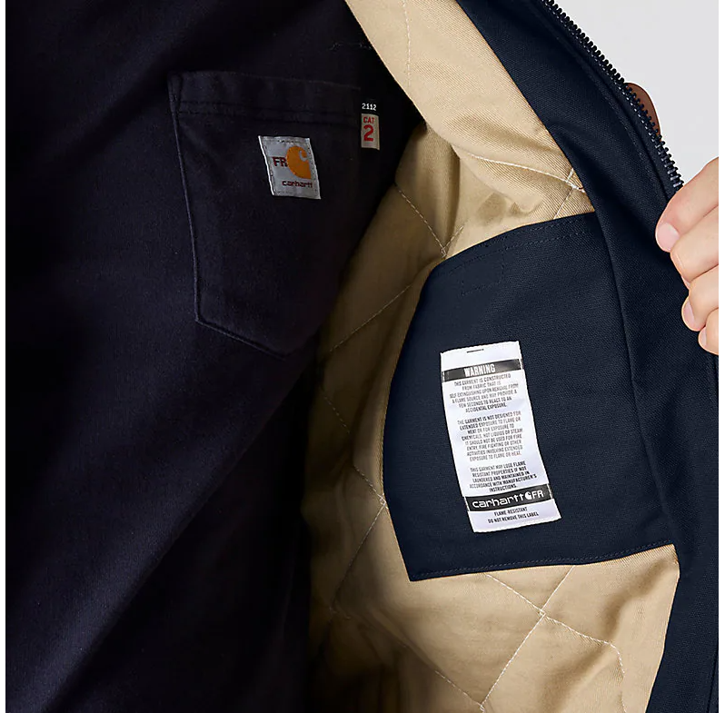 Carhartt Mens FR Loose Fit Duck Insulated Active Jacket - Dark Navy - 107076-DNY-