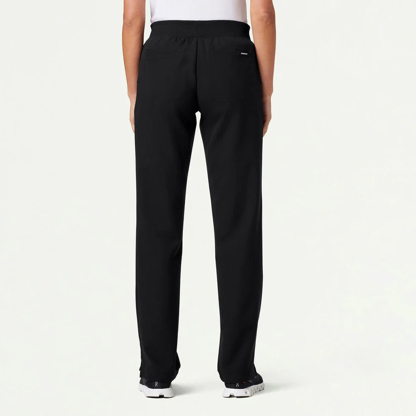 Jaanuu Women's Essential Knit-Waist Scrub Pant - Black - W20001-BK-