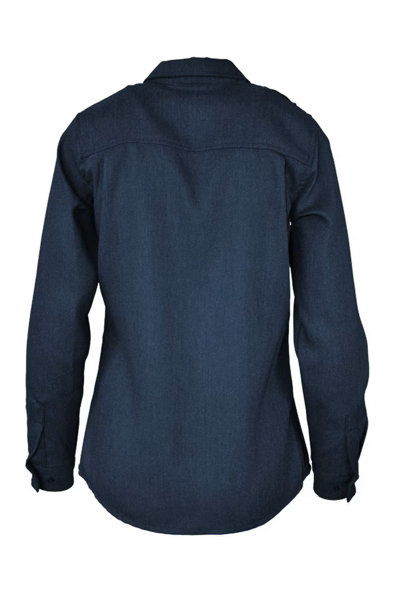 Lapco Womens FR Uniform 5oz. TecaSafe One Inherent Shirt - Denim Navy - L-TCS5DN-