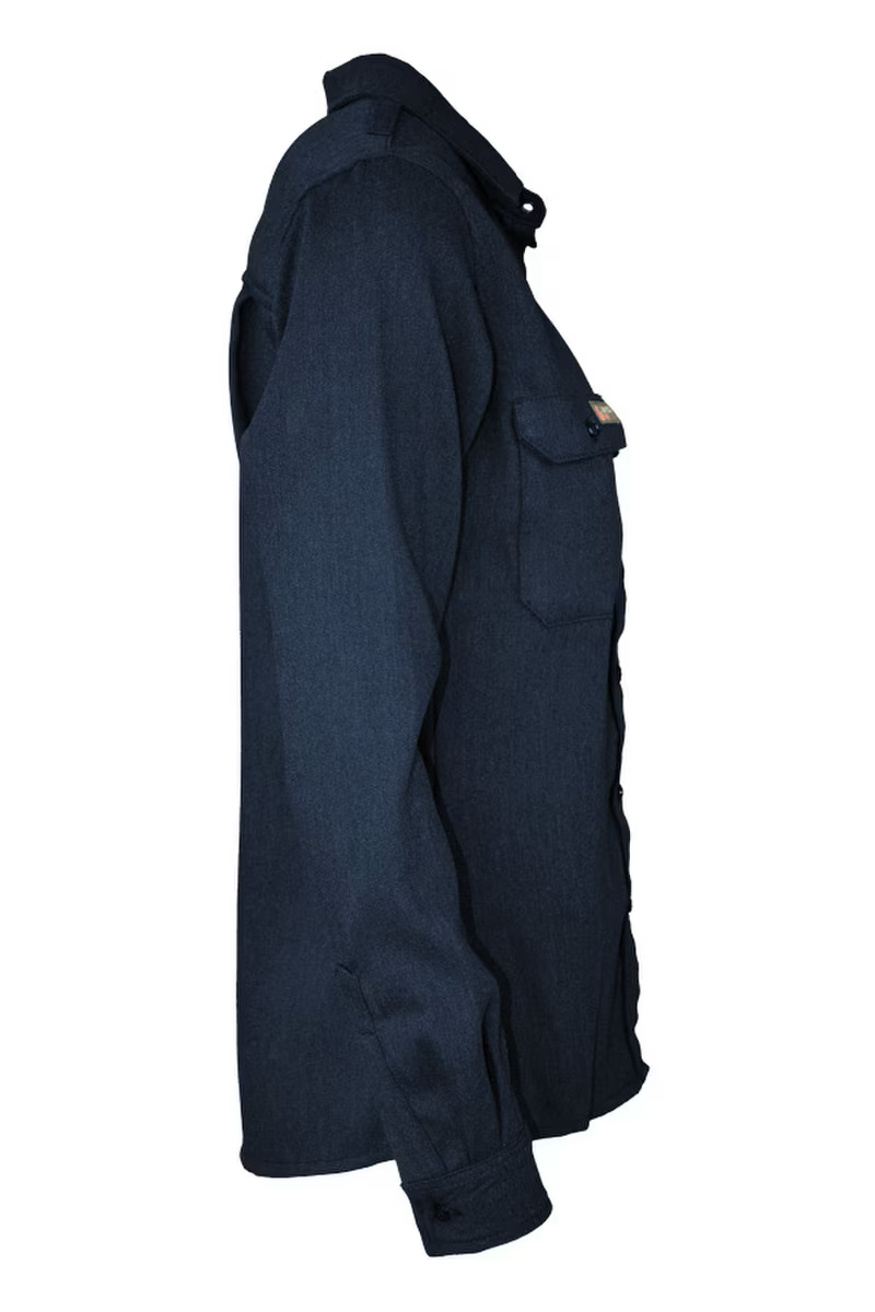 Lapco Womens FR Uniform 5oz. TecaSafe One Inherent Shirt - Denim Navy - L-TCS5DN-