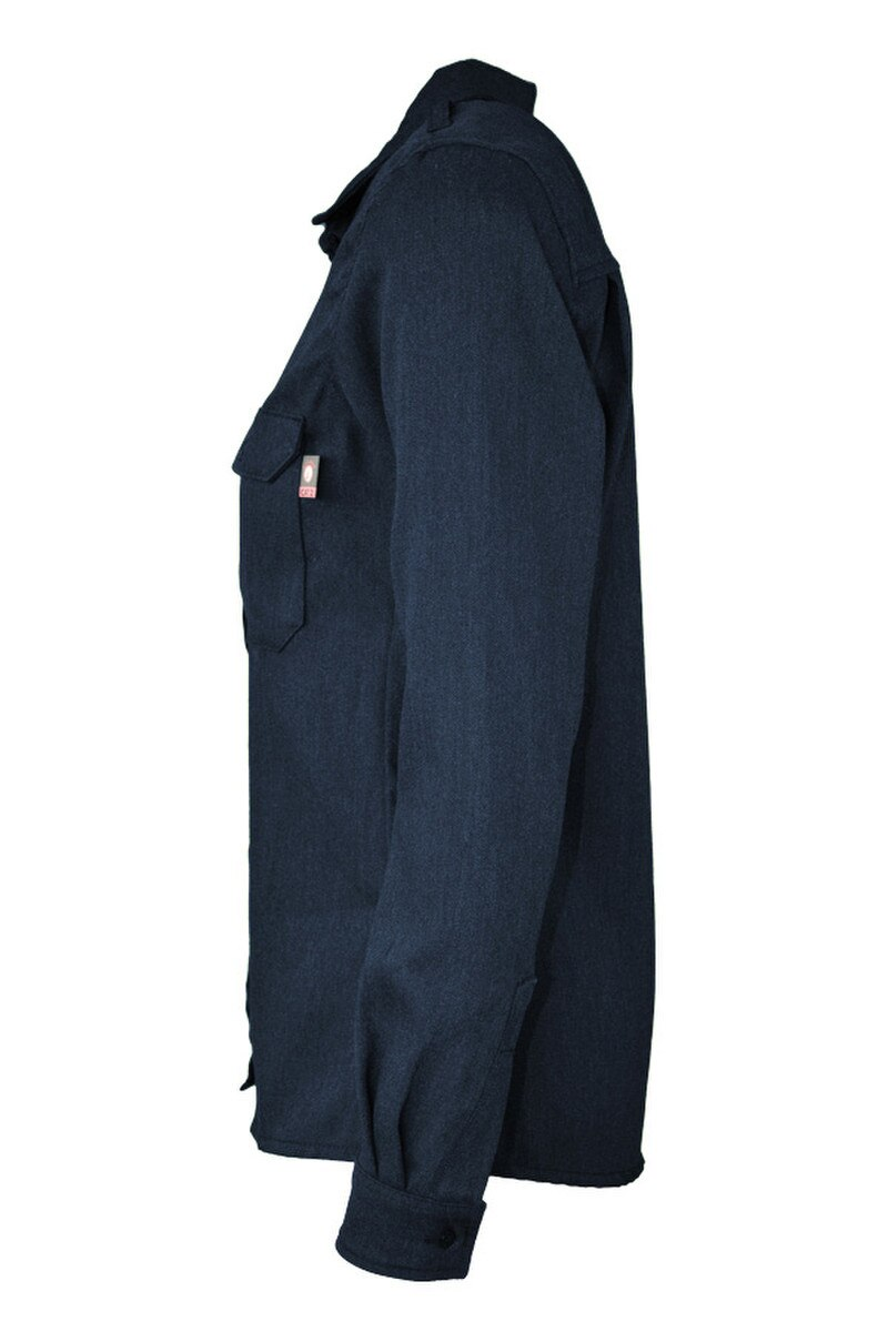 Lapco Womens FR Uniform 5oz. TecaSafe One Inherent Shirt - Denim Navy - L-TCS5DN-