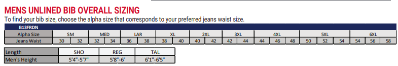 Lapco Mens 13 oz FR Bib Overall - Denim - B13FRDN-