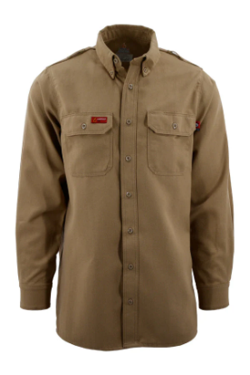 Lapco Mens Button Down FR DH Uniform Shirt - Khaki