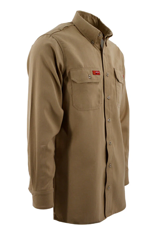 Lapco Mens Button Down FR DH Uniform Shirt - Khaki - DHS6KH-