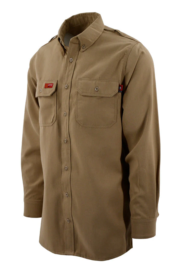 Lapco Mens Button Down FR DH Uniform Shirt - Khaki - DHS6KH-