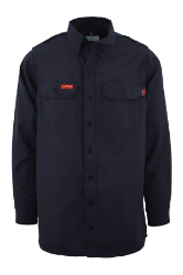 Lapco Mens Button Down FR DH Uniform Shirt - Navy FR,flame,fire,resistant,retardant,men,mens,boy,boys,shirt,solid,uniform,collar,collared,neck,long,sleeve,light,dark,navy,blue,indigo,midnight