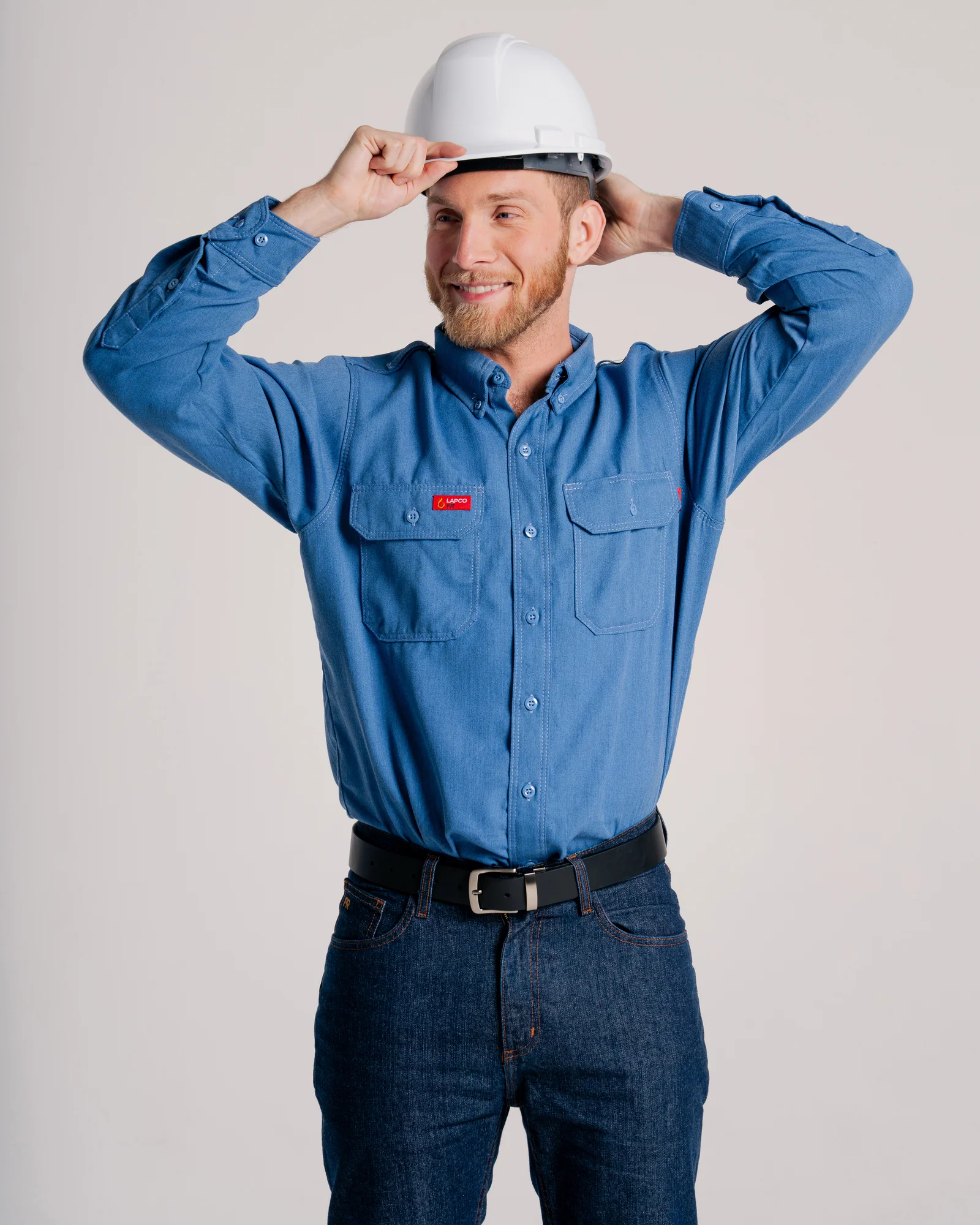 Lapco Men's FR 5.5oz DH Air Uniform Shirt - Medium Blue - DHS5MB-