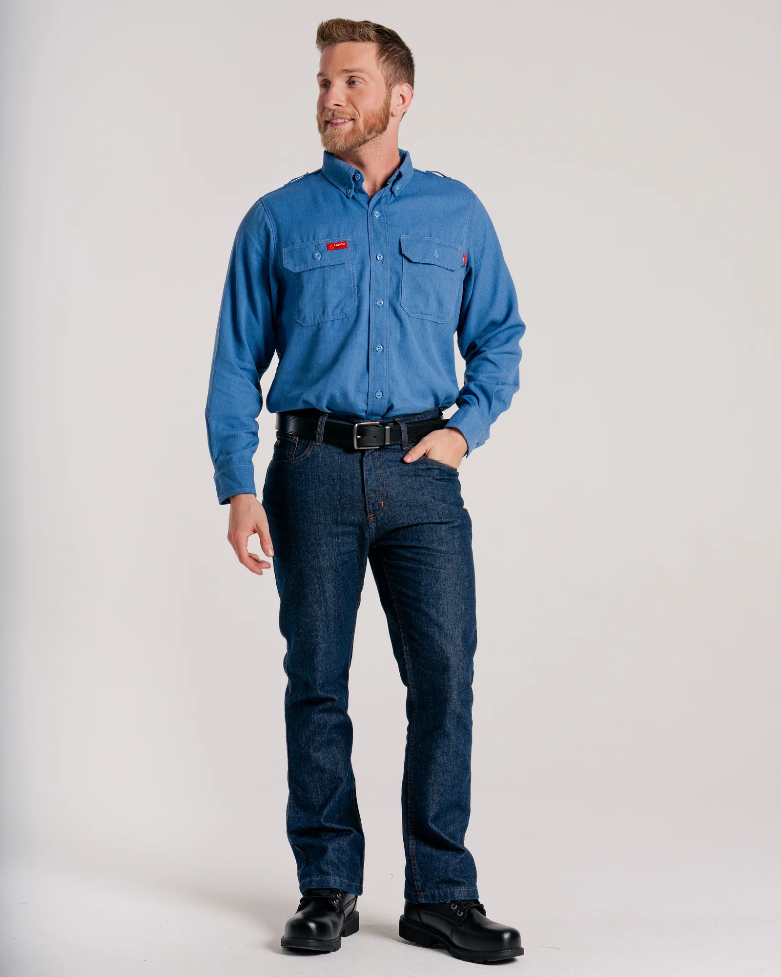 Lapco Men's FR 5.5oz DH Air Uniform Shirt - Medium Blue - DHS5MB-