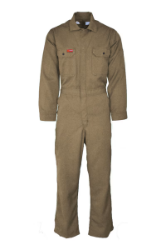 Lapco Mens FR 6.5oz Deluxe 2.0 Coverall - Khaki FR,flame,fire,resistant,men,mens,boy,boys,blues,coverall,coveralls,overalls,overall,work,onesie,dark,khaki,tan,beige,brown,light