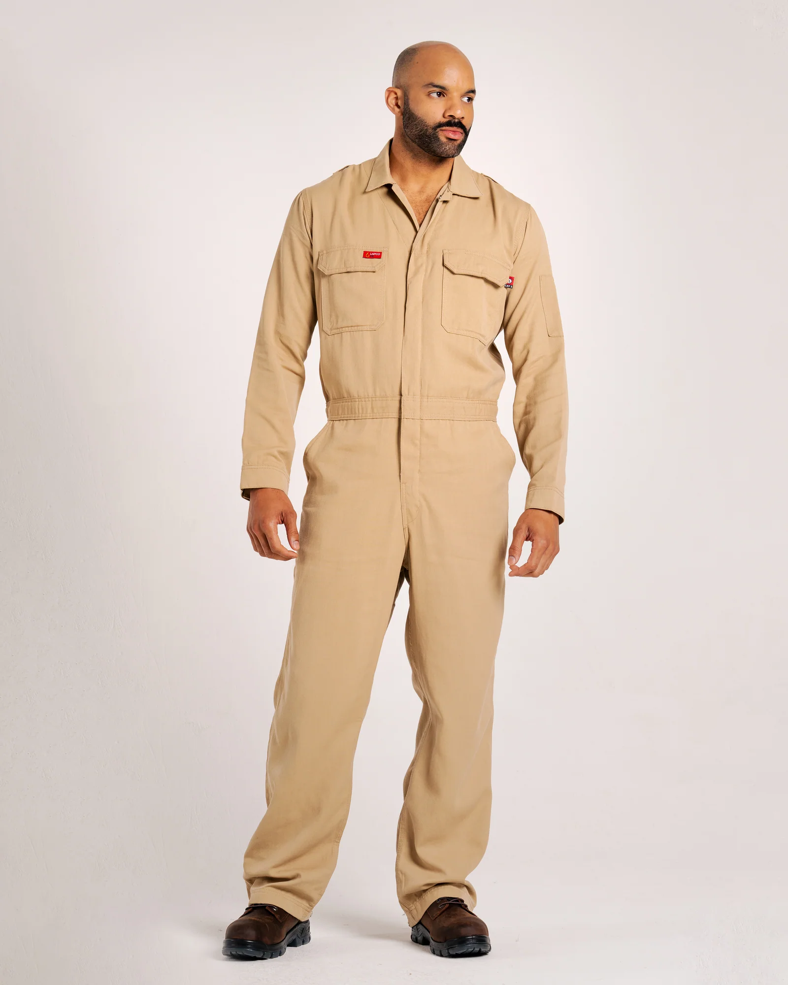 Lapco Men's FR 6.5oz Deluxe 2.0 Coverall - Khaki - CVDHF6KH-