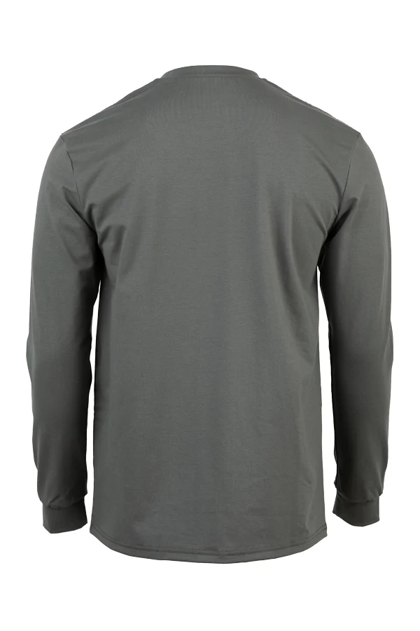 Lapco Mens FR 6oz 93/7 Knit Henley Tee - Gray - FRT-HJE6GY-