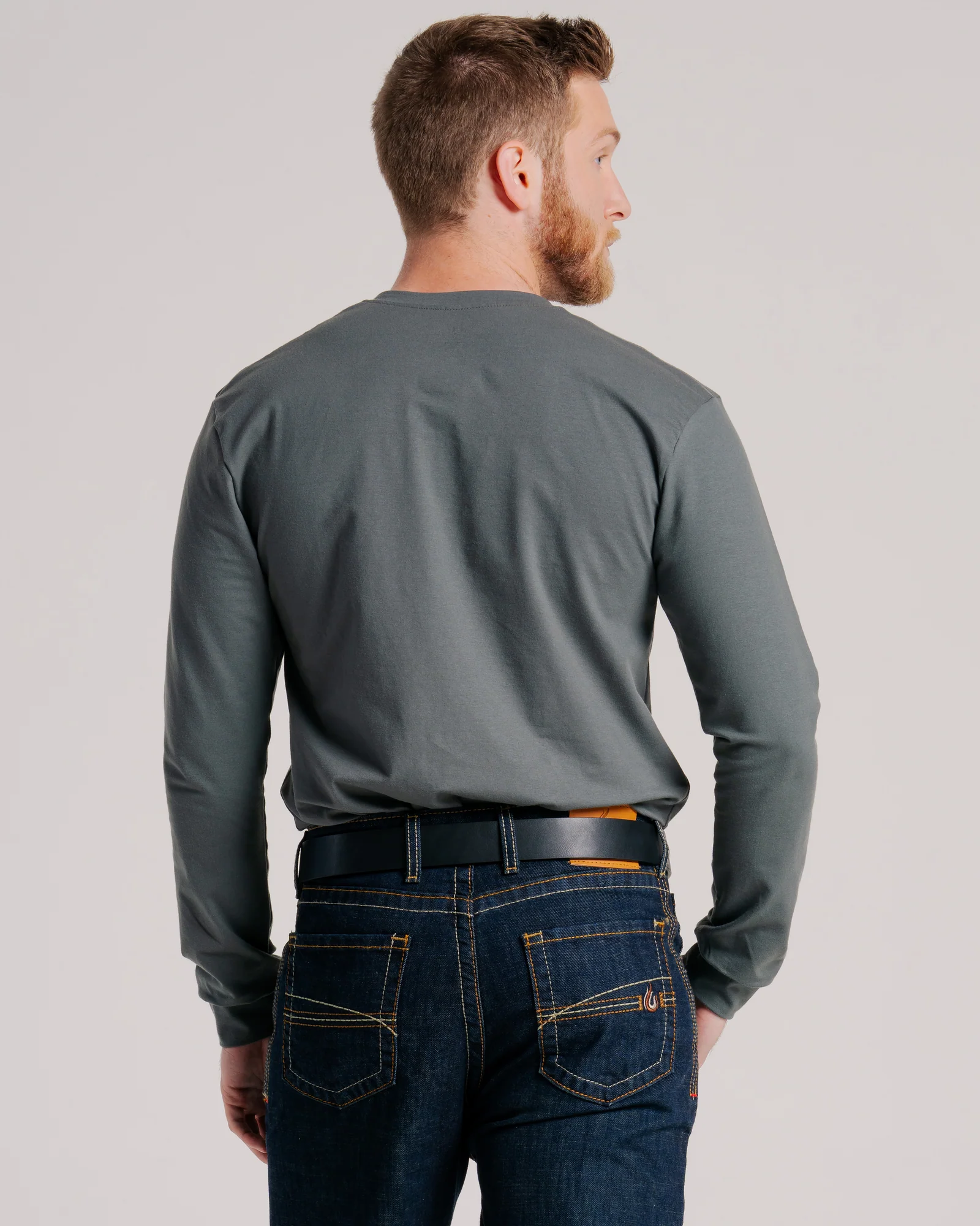 Lapco Mens FR 6oz 93/7 Knit Henley Tee - Gray - FRT-HJE6GY-