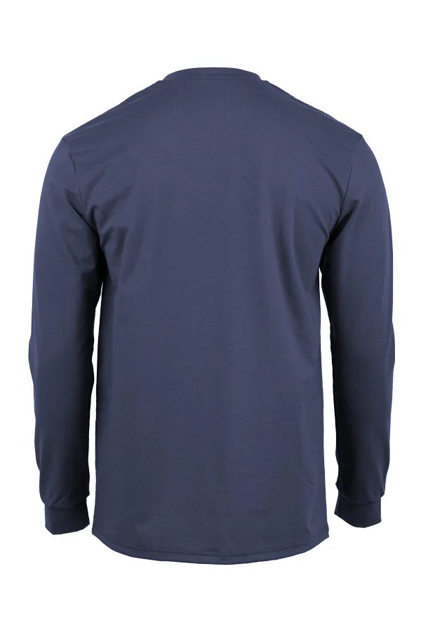 Lapco Mens FR 6oz 93/7 Knit Henley Tee - Navy - FRT-HJE6NY-