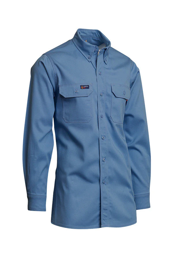 Lapco Men's FR 7 oz Uniform Shirt - Medium Blue - IMB7-
