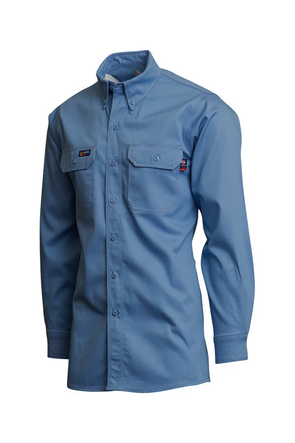 Lapco Men's FR 7 oz Uniform Shirt - Medium Blue - IMB7-