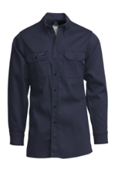 Lapco Mens FR 7 oz Uniform Shirt - Navy FR,flame,fire,resistant,retardant,men,mens,boy,boys,shirt,solid,uniform,collar,collared,neck,long,sleeve,light,dark,navy,blue,indigo,midnight