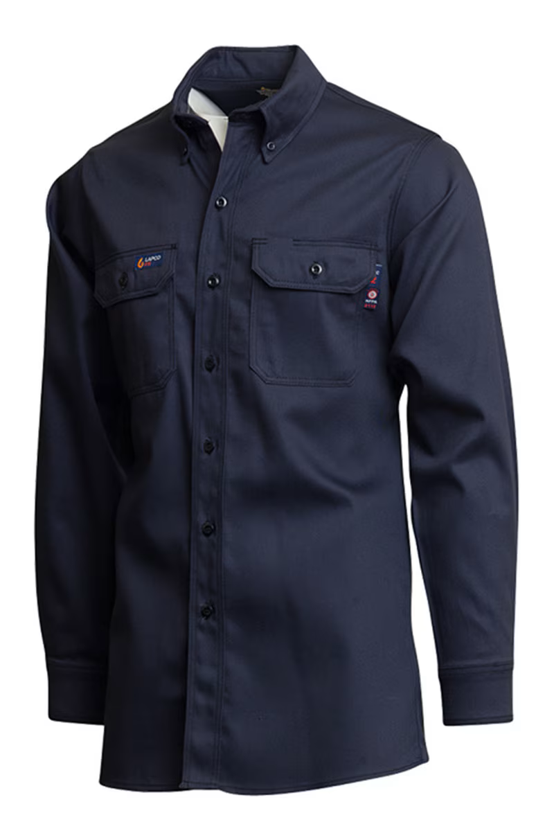 Lapco Men's FR 7 oz Uniform Shirt - Navy - INV7-
