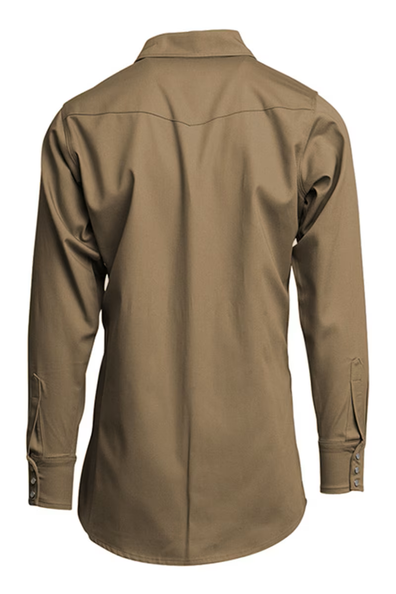 Lapco Mens FR 7 oz Western Shirt - Khaki - IKH7WS-