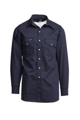 Lapco Mens FR 7 oz Western Shirt - Navy