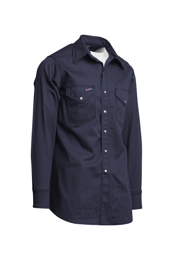 Lapco Mens FR 7 oz Western Shirt - Navy - INV7WS-