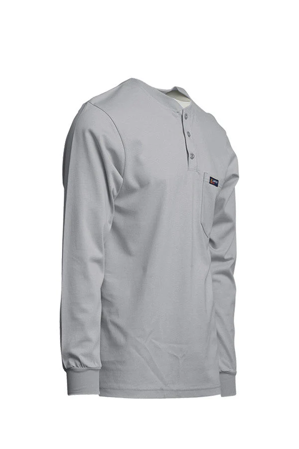 Lapco Mens FR Jersey Knit Henley Tee - Gray - FRT-HJEGRY-
