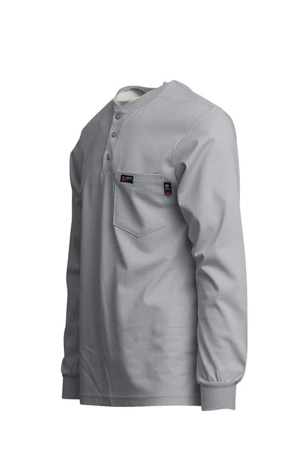 Lapco Mens FR Jersey Knit Henley Tee - Gray - FRT-HJEGRY-