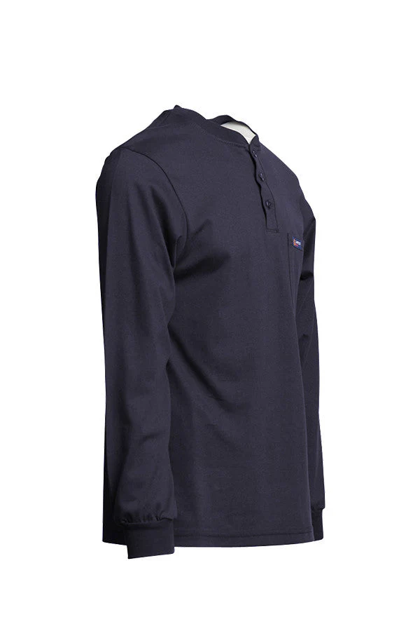 Lapco Mens FR Jersey Knit Henley Tee - Navy - FRT-HJENVY-